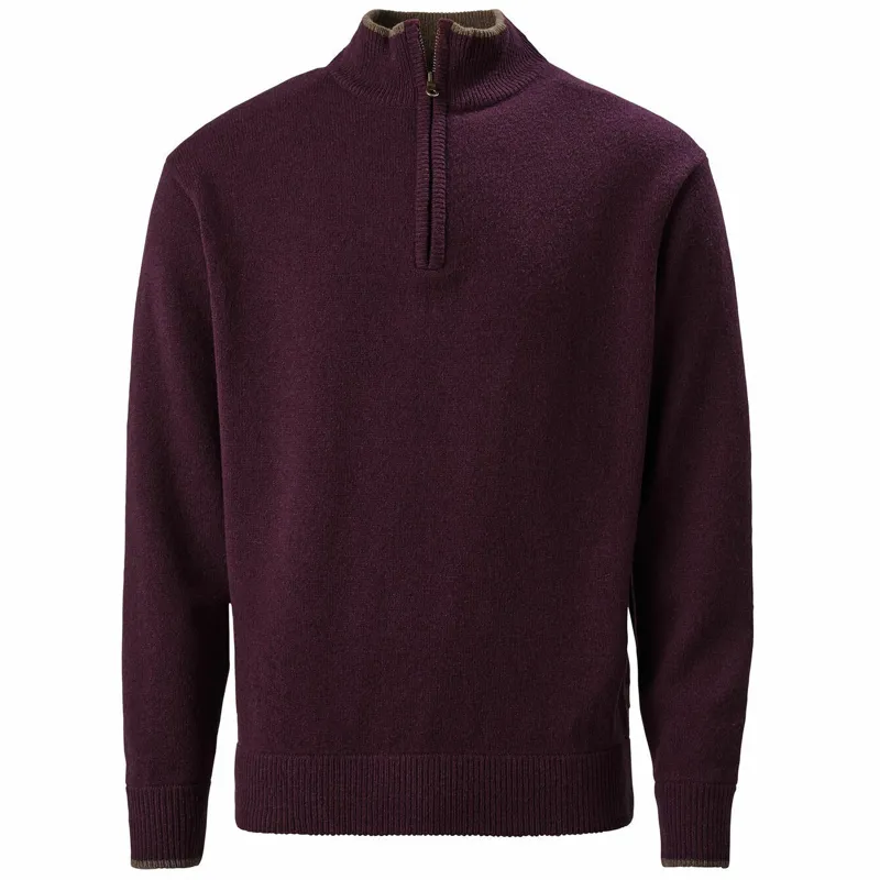 Musto Country Zip Neck Damson Knit Jumper